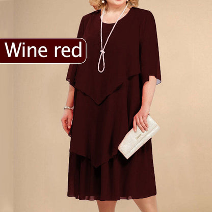 💖Sukienka midi w dużym rozmiarze