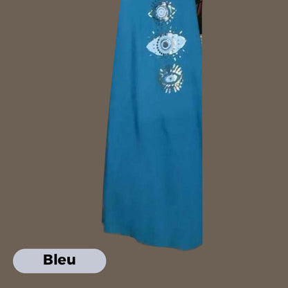 🔥Damska długa sukienka bez rękawów z wzorem w oczy👗