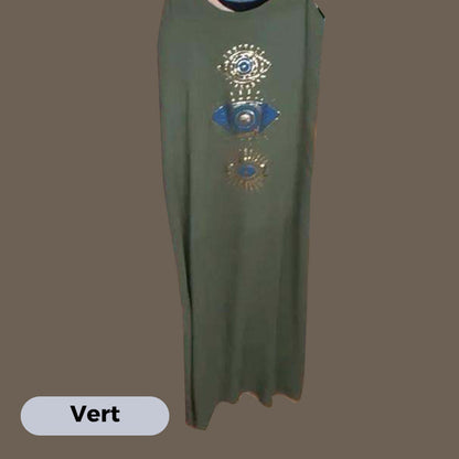 🔥Damska długa sukienka bez rękawów z wzorem w oczy👗