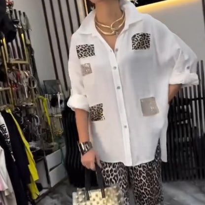 👗 Zestaw z nadrukiem w panterkę | 2-częściowy strój codzienny | Bawełna elastyczna