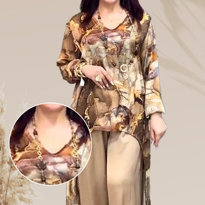 ❤️Dwuczęściowy komplet damski z modnym nadrukiem na górze i spodniach