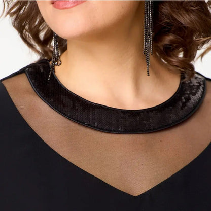 💖Eleganckie czarne sukienki z rękawami 3/4 dla kobiet