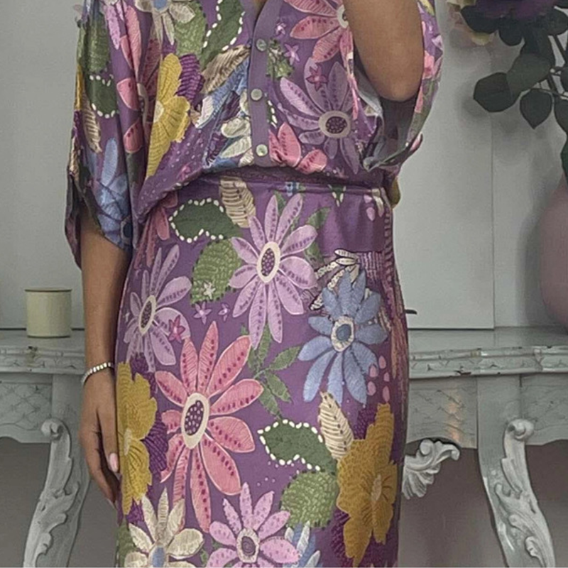 🏆🌸Dwuczęściowy komplet dla kobiet: top z dekoltem w serek i długa spódnica