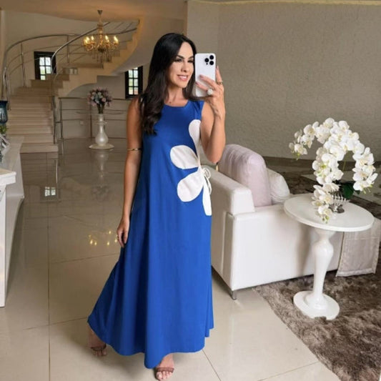 👗 Sukienka bez rękawów dla kobiet z nadrukiem kwiatowym 🌸