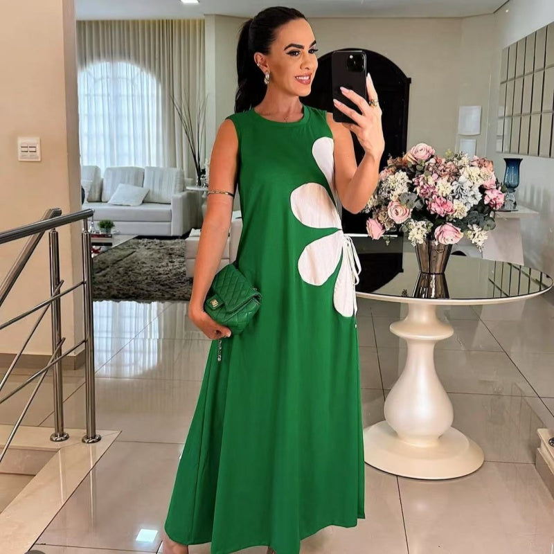 👗 Sukienka bez rękawów dla kobiet z nadrukiem kwiatowym 🌸