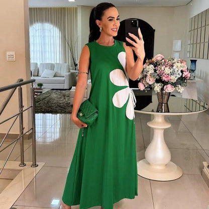 👗 Sukienka bez rękawów dla kobiet z nadrukiem kwiatowym 🌸