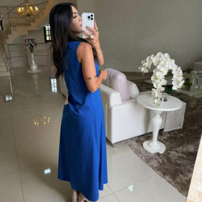 👗 Sukienka bez rękawów dla kobiet z nadrukiem kwiatowym 🌸