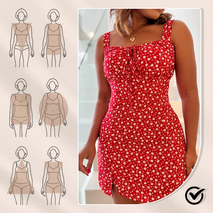 🌸Mini sukienka z kwiatowym nadrukiem i ramiączkami spaghetti