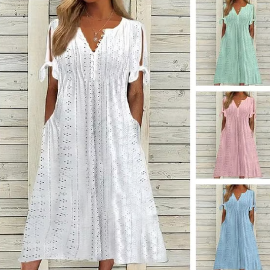 Elegancka damska sukienka z dekoltem w szpic