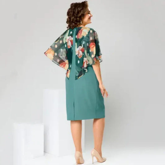 🌸 Eleganckie sukienki damskie z okrągłym dekoltem w kwiaty