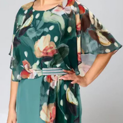 🌸 Eleganckie sukienki damskie z okrągłym dekoltem w kwiaty