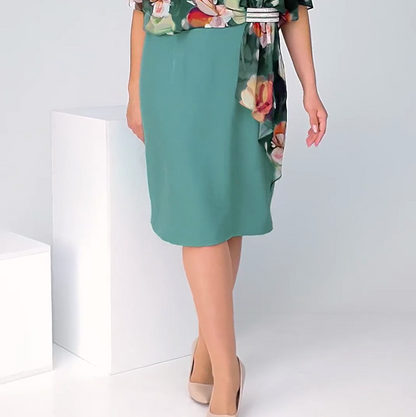 🌸 Eleganckie sukienki damskie z okrągłym dekoltem w kwiaty