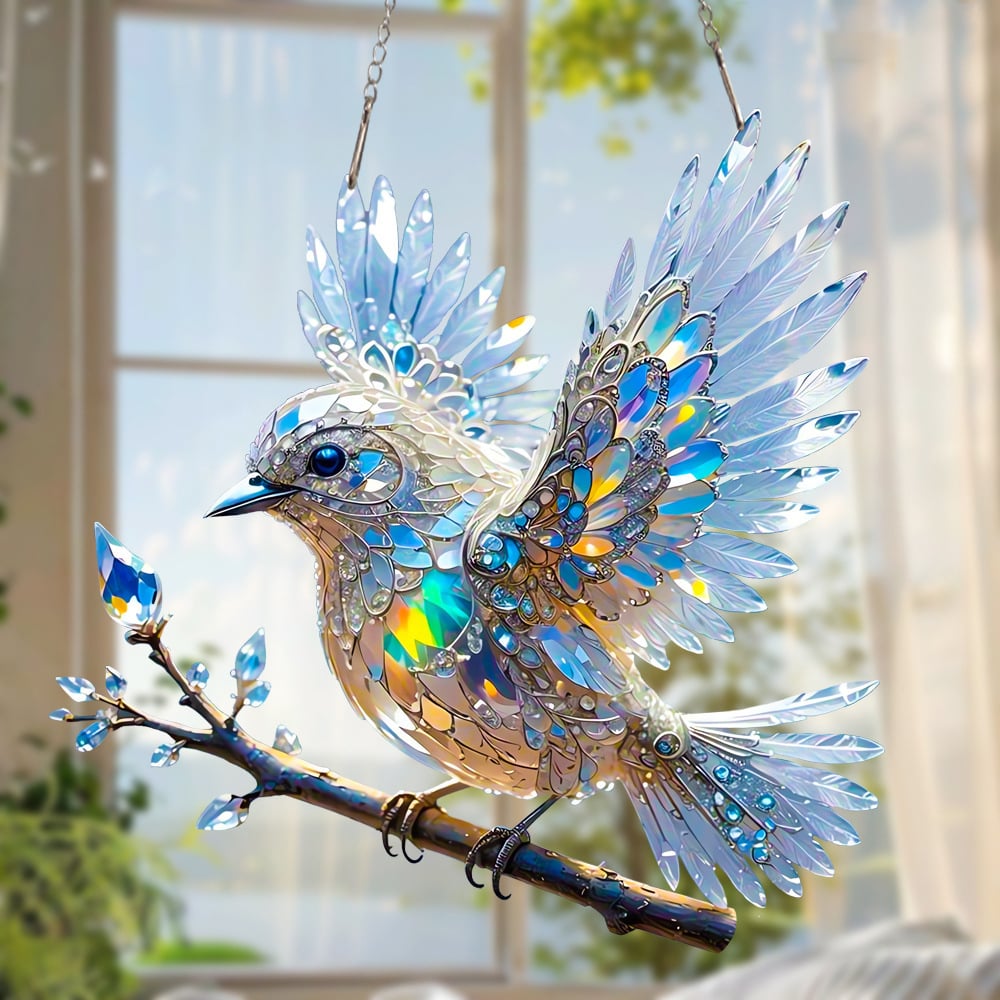 🎁🐦Biżuteria artystyczna Crystal Sky Bluebird Colour