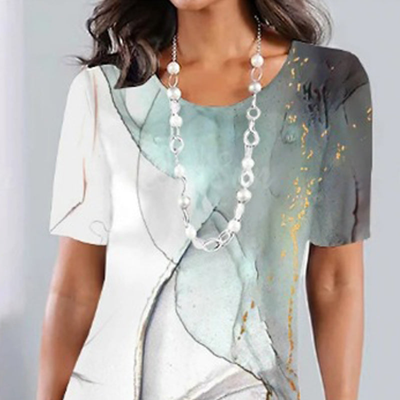 🌹Naszyjnik z różą gratis🌸Damska, uniwersalna, casualowa sukienka z nadrukiem