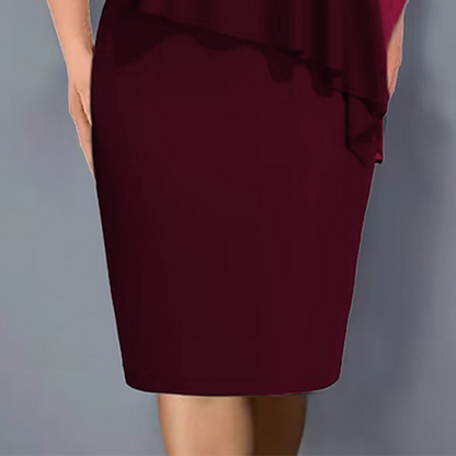 ✨Szyfonowa sukienka z dekoltem w szpic z inkrustacją z dżetów