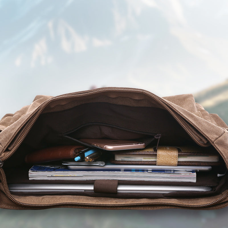 Męska płócienna torba na ramię o dużej pojemności