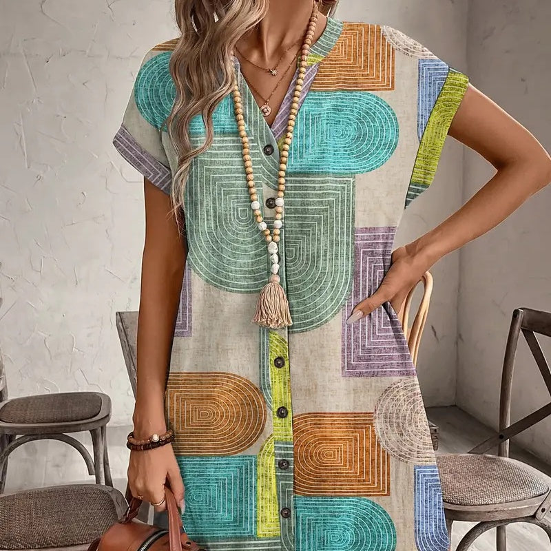 🌺【S-2XL】Kolorowa sukienka z nadrukiem