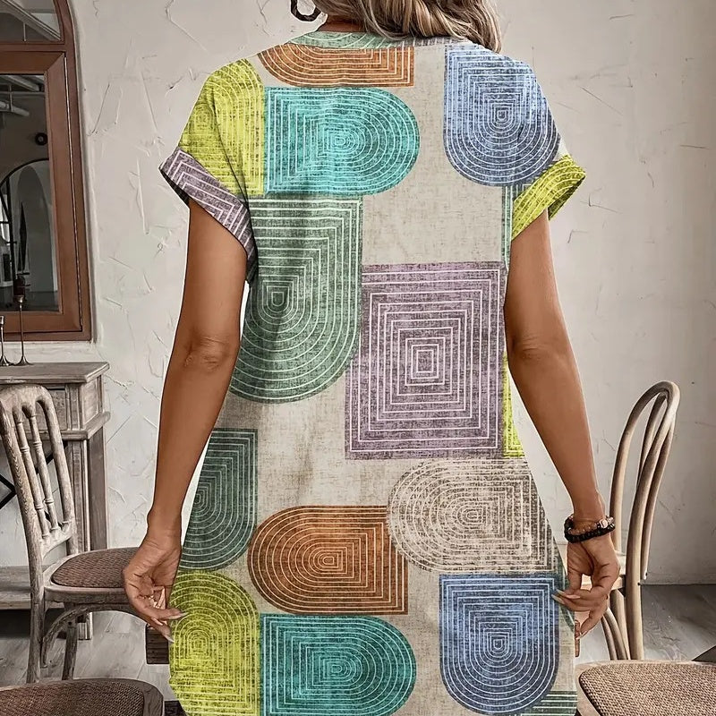 🌺【S-2XL】Kolorowa sukienka z nadrukiem