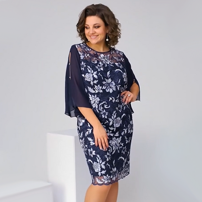 ✨Damska sukienka midi z siateczki z nadrukiem kwiatowym