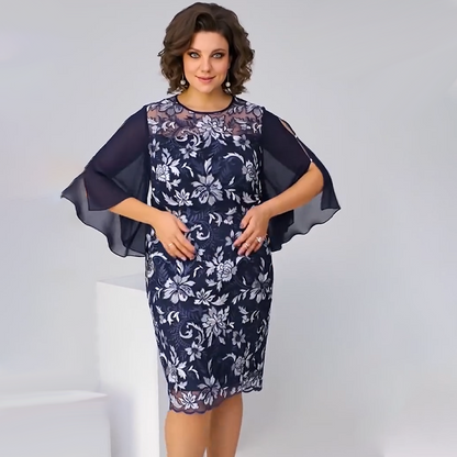 ✨Damska sukienka midi z siateczki z nadrukiem kwiatowym