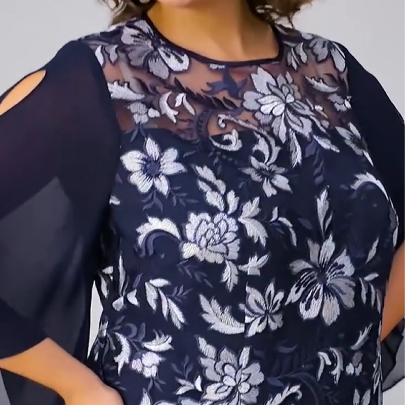 ✨Damska sukienka midi z siateczki z nadrukiem kwiatowym