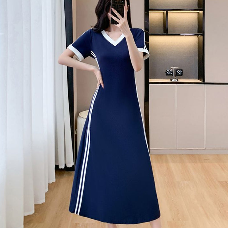 【M-4XL】👗Sukienka damska na co dzień i w prostym stylu z dekoltem w serek