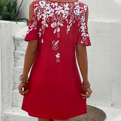 🌼【S-2XL】Sukienka midi z kwiatowym nadrukiem i wyciętymi rękawami