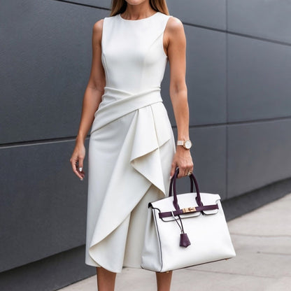 Sukienka damska z okrągłym dekoltem