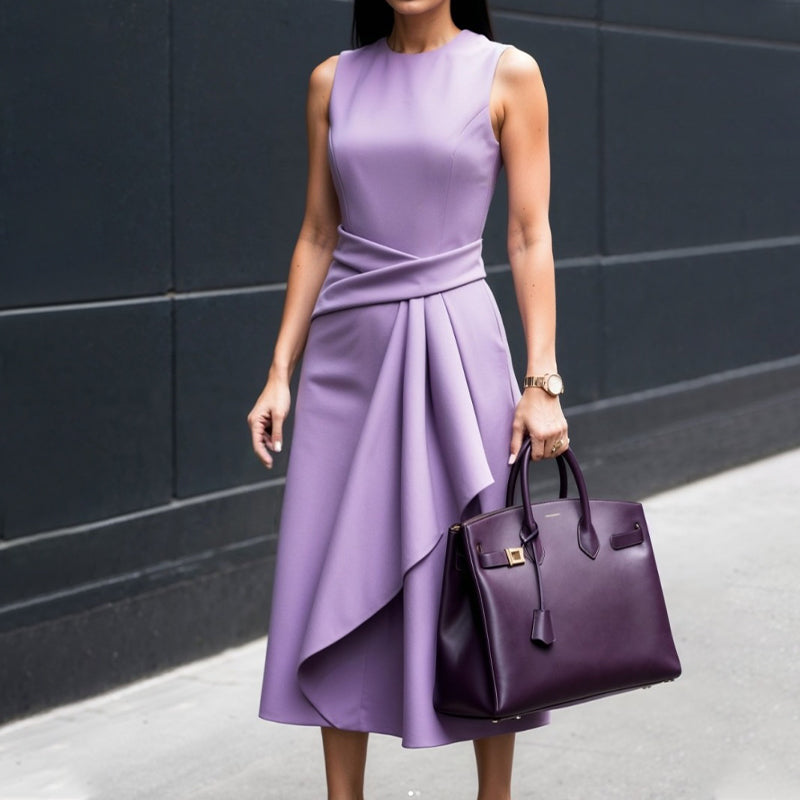 Sukienka damska z okrągłym dekoltem