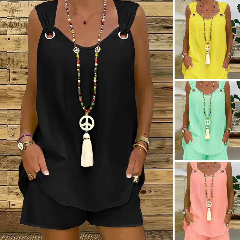 Komplet 2-częściowy - top bez rękawów i spodenki