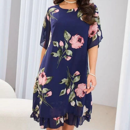 Damska sukienka z nadrukiem w kwiaty