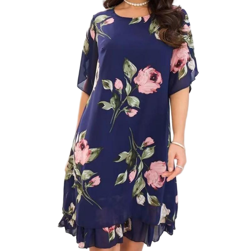 Damska sukienka z nadrukiem w kwiaty