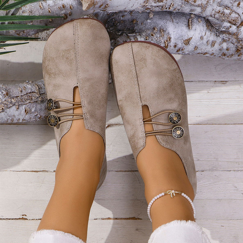 Damskie płaskie buty skórzane z miękkiej skóry