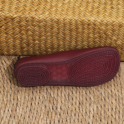 Damskie płaskie buty skórzane z miękkiej skóry