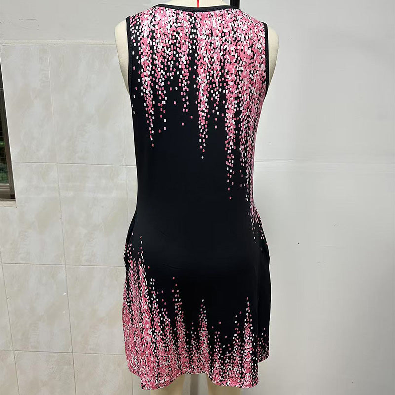 ✨Modna, bezrękawa sukienka damska z nadrukiem🦋