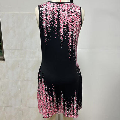 ✨Modna, bezrękawa sukienka damska z nadrukiem🦋