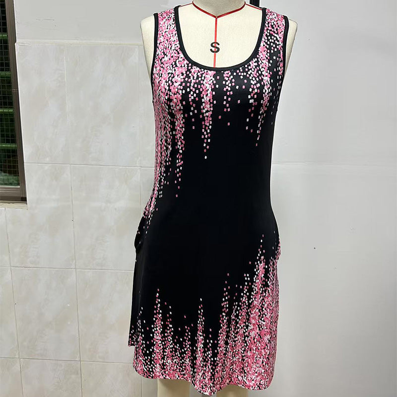 ✨Modna, bezrękawa sukienka damska z nadrukiem🦋