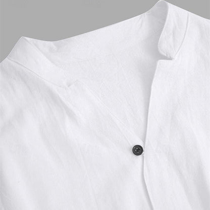 ❄️Elegancki dwuczęściowy komplet spodni i bluzki z lnu i bawełny dla mężczyzn