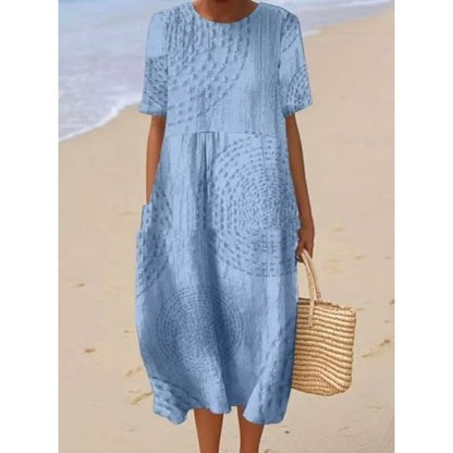 Damska luźna sukienka midi na co dzień