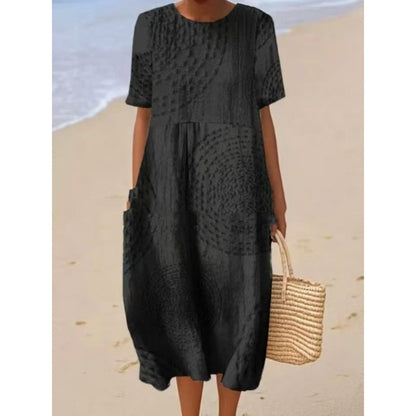 Damska luźna sukienka midi na co dzień