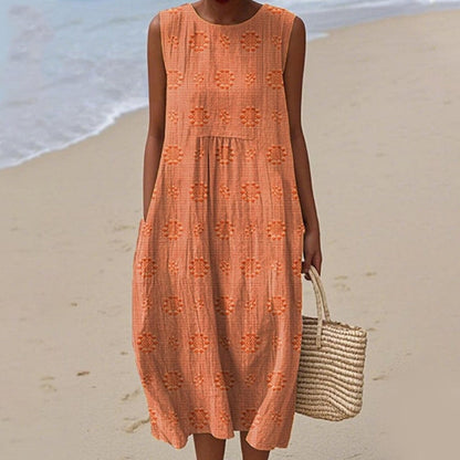 Damska sukienka bez rękawów na co dzień