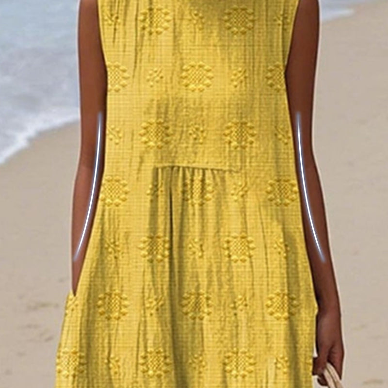 Damska sukienka bez rękawów na co dzień