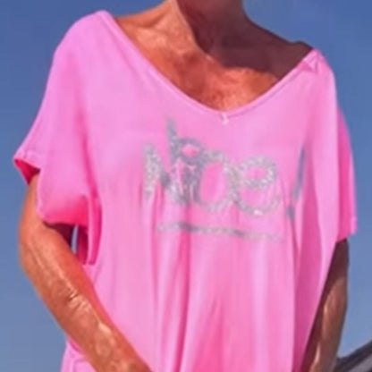 💖【S~5XL】Damski kombinezon z nadrukowanymi literami w dużych rozmiarach, swobodny, z kieszeniami