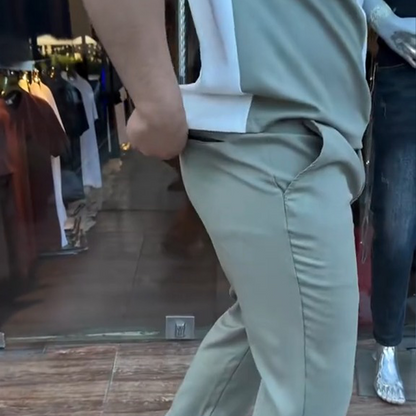 🔥 Trendy tego lata! 💁‍♀️ Męski zestaw składający się z topu i spodni na co dzień