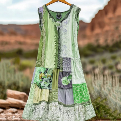 🔥 Sukienka bez rękawów w stylu vintage z nadrukiem kwiatowym dla kobiet 🍃👗