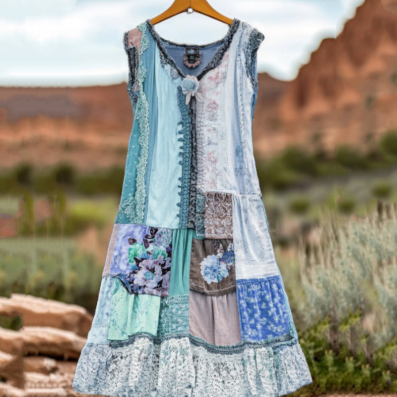 🔥 Sukienka bez rękawów w stylu vintage z nadrukiem kwiatowym dla kobiet 🍃👗