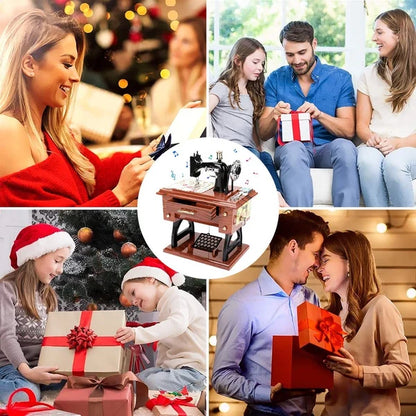 Mini drewniana pozytywka do maszyny do szycia