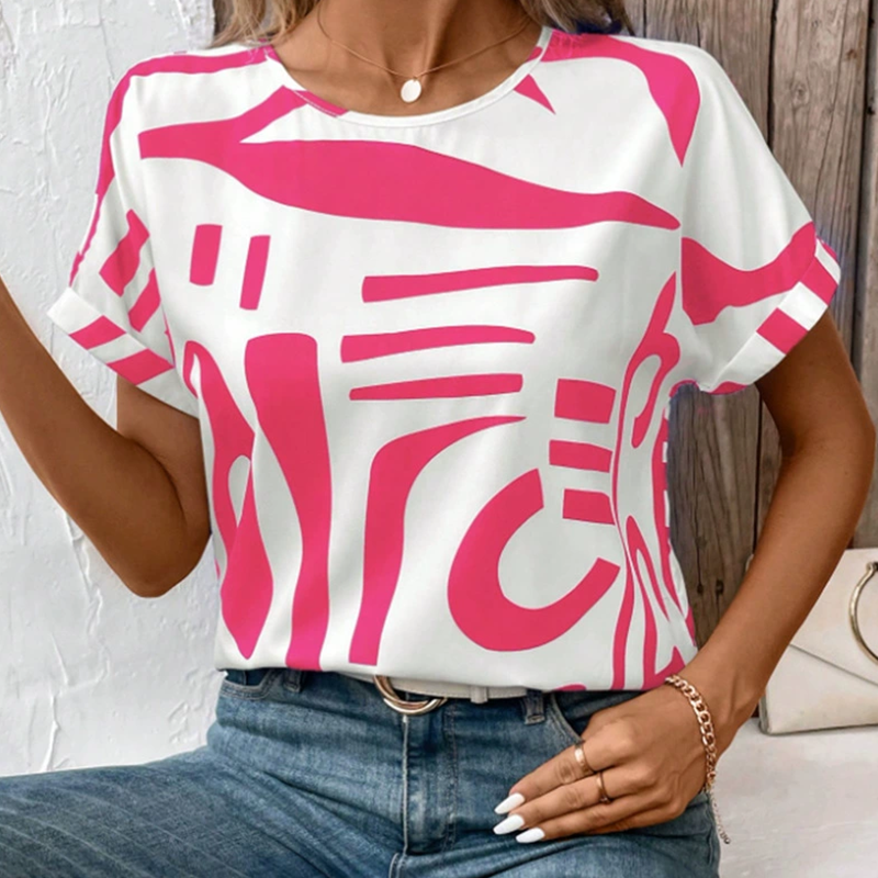 Casualowa koszulka damska z krótkim rękawem