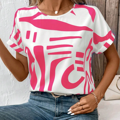 Casualowa koszulka damska z krótkim rękawem