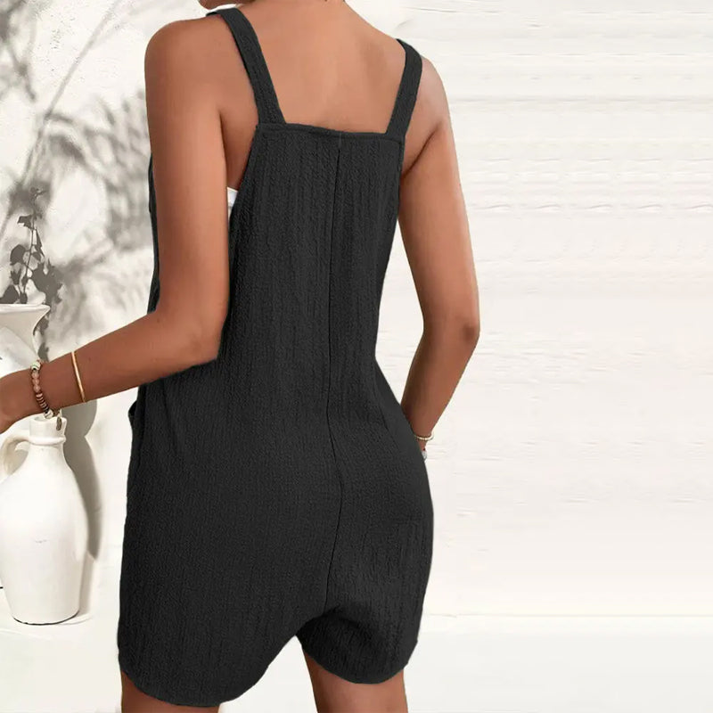 ✨Damski, swobodny kombinezon bez rękawów z szortami